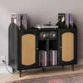 Rattan Door Record Player Stand | Belleze Furniture