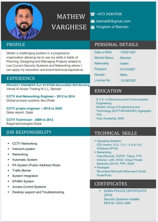 Manama, Job Seekers, 12 Years Experience In Elv System Projects