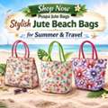 INR 100,  Stylish Jute Beach Bags For Summer & Travel