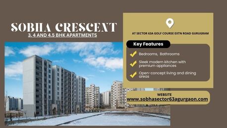 Gurgaon, Real Estate For Sale, Sobha Crescent &ndash; Premium 3, 4 & 4.5 BHK Living In Sector 63