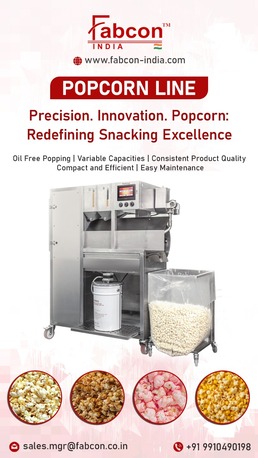Greater Noida, Industrial Machinery, Advanced Popcorn Line For Uniform Popping, Flavor Coating & High-Volume Production