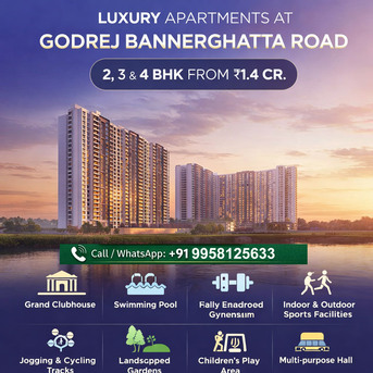 Bangalore, Real Estate For Sale, INR 15800000,  2 BR,  1200 Sq. Feet,  Godrej Bannerghatta Road &ndash; Premium Living Redefined