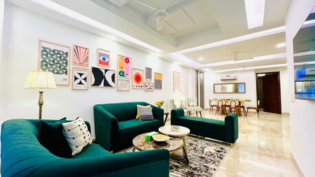 New Delhi, Apts/Flats Wanted, INR 13992/day,  Furnished,  2 BR,  1300 Sq. Meter,  Bluo 2BHK Green Park - Lift, Parking - Balcony