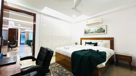 New Delhi, Apts/Flats Wanted, INR 13992/day,  Furnished,  2 BR,  1300 Sq. Meter,  Bluo 2BHK Green Park - Lift, Parking - Balcony