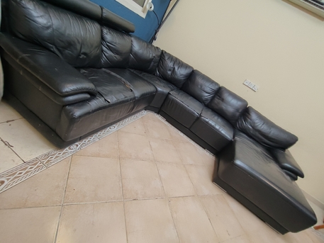 Al Malaz, Furniture, SAR 200,  7 Seater Sofa In Full American Leather For Sale