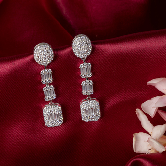Mumbai, Jewelry, INR 2499,  Silver Lumina Drop Earrings