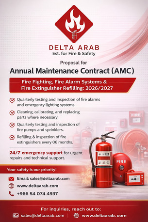 Dammam, Technical, AMC - Annual Maintenance Contract For Fire Fighting, Fire Alarm & Fire Extinguisher Refil