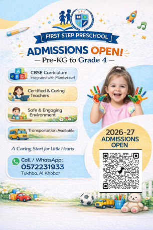 Khobar, Language Exchange, FirstStep Preschool Admissions Open