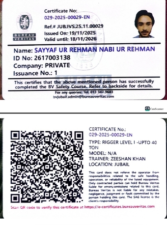 Riyadh, Job Seekers, Rigger Level 1 TUV Certified