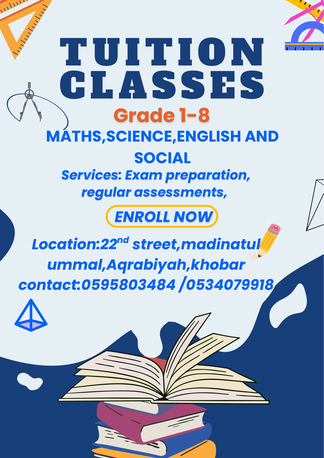 Khobar, Lessons Offered, TUITION AVAILABLE