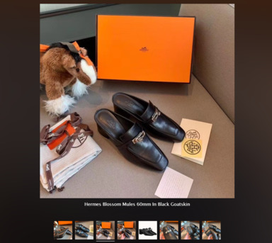 New York, Clothing & Accessories, USD 199,  Replica Hermes Blossom Mules 60mm &ndash; Black Goatskin