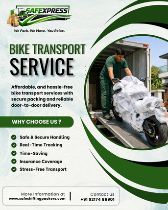 New Delhi, Relocation, Secure Motorcycle Delivery By Safe Shifting Packers