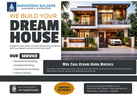 Chennai, Construction, Turning Ideas Into Strong Foundations-Sarvayogam Builders