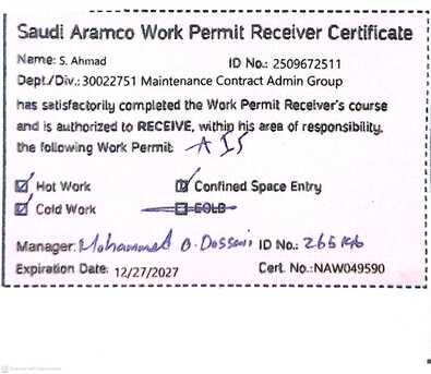 Riyadh, Job Seekers, WPR (work Permit Recever) Aramco Approved