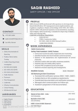 Muharraq, Job Seekers, Safety Officer Looking For Job In Bahrain