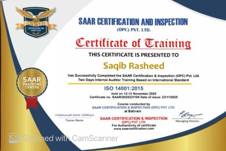 Muharraq, Job Seekers, Safety Officer Looking For Job In Bahrain