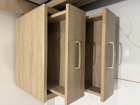 Dammam, Furniture, SAR 500,  Wooden Bed Frame + 2 Matching Bedside Tables &ndash; Excellent Condition