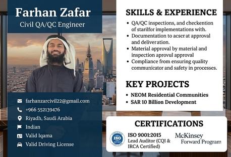 Riyadh, Job Seekers, Qa Qc Engineer