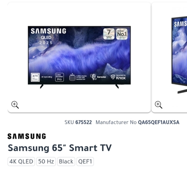 Dammam, Electronics, SAR 2099,  SAMSUNG 65" QLED 4K SMART TV