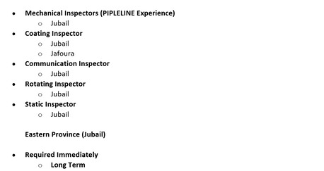 Jubail, Jobs, Mechanical Engineer Coating Engineer Static Engineer