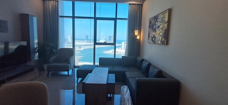 Sanabis, Apartments/Houses, BHD 380/month,  Furnished,  1 BR,  70 Sq. Meter,  Sea View Luxury 1BR Apartment For Rent In Seef | Fully Furnished | Pool & Gym | Near City