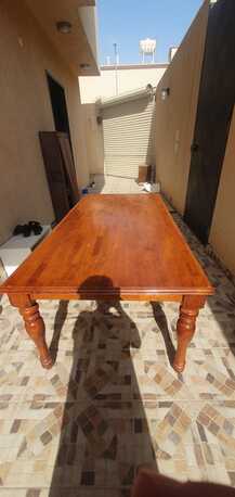 Riyadh, Furniture, SAR 550,  Large Solid Wood Dining Table - طاولة طعام خشبية كبيرة