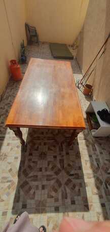 Riyadh, Furniture, SAR 550,  Large Solid Wood Dining Table - طاولة طعام خشبية كبيرة