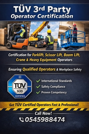 Jeddah, Heavy Equipment, SAR 400,  We Provide T?V 3rd Party Certification For All Equipment Operators