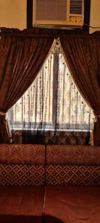 Dammam, Furniture, SAR 115,  Elegant Brown Double-Layer Curtain Set, Good Condition