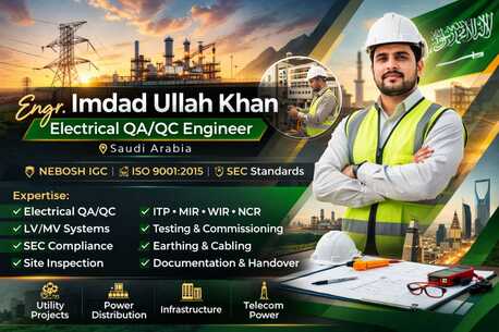 Jubail, Job Seekers, Electrical QA/QC Engineer | Available In KSA