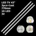 SAR 22,  39 Inch LED TV Backlight Strip 10LED 3PCS 2.5V 760MM JS-LB-D-JP3920-052DBAD
