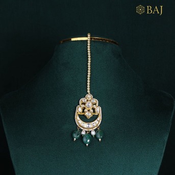 Mumbai, Jewelry, INR 146765,  Traditional Polki Bikaneri Mangtika For Brides | BAJ Jewellery