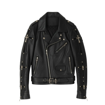 Mumbai, Clothing & Accessories, Black Leather Biker Jacket For Men &ndash; Classic Motorcycle Style