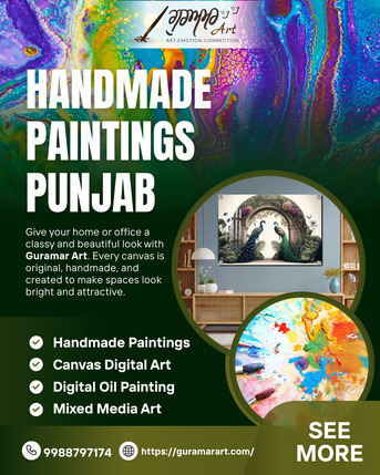 Chandigarh, Household Items, Buy Peacock Digital Painting Chandigarh | Guramar Art