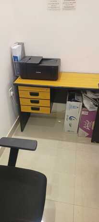 Riyadh, Furniture, SAR 300,  Office Big Size Table Along With Side Table With 6 Drayers With 2 Chairs Like Brand New