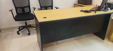 Riyadh, Furniture, SAR 300,  Office Big Size Table Along With Side Table With 6 Drayers With 2 Chairs Like Brand New