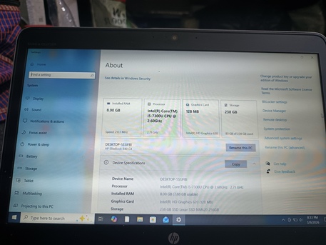 Riyadh, Tablet Computers, SAR 1000,  Laptop Hp Elite Book I5 7th Gen, 8gb Ram, 256gb Ssd, 14" Display