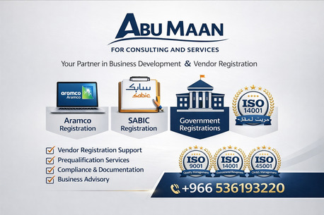 Yanbu, Business, Maaden & SABIC Vendor Registration Support