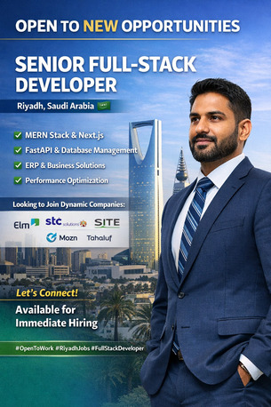 Riyadh, Job Seekers, Full Stack Developer Ready To Scale Saudi Tech Ecosystems