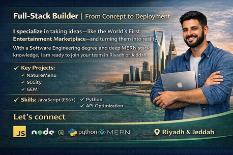Riyadh, Job Seekers, Full-Stack Builder | From Concept To Deployment