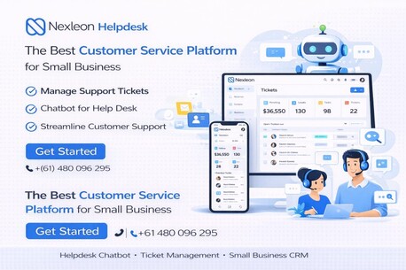 Melbourne, Software Development, Customer Service Platform With Helpdesk Chatbot For Small Business | Nexleon