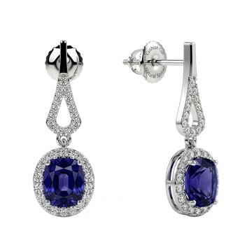 New York, Jewelry, USD 2343,  Classic 2.55 Cts Cushion Shape Spinel Earrings For Sale At GemsNY