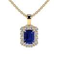 USD 4908,  Buy Natural Blue Sapphire Halo Gemstone Pendant (1.46cttw)