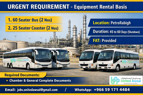 Rabigh, Jobs, 🚌 URGENT REQUIREMENT: Bus & Coaster Rental For PetroRabigh Shutdown 🚌