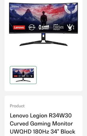 Khobar, Mobile Phones, SAR 1100,  Lenovo Legion R34w-30 Gaming Monitor