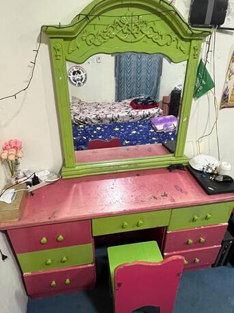 Al Thuqbah, Furniture, SAR 600,  Urgent Sale - Childrens : Two Beds, 4 Door Waldrop And Dressing Table