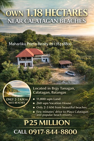 Manila, Real Estate For Sale, PHP 25000000,  2 BR,  11800 Sq. Meter,  Residential - Farm Lot With House