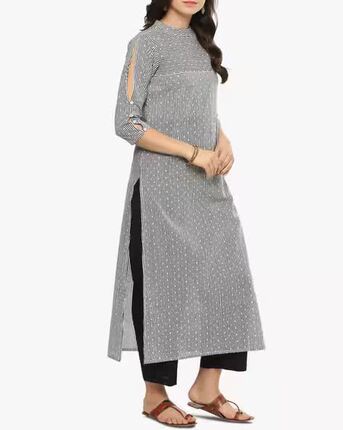 Pune, Clothing & Accessories, INR 777,  Striped Straight Kurta With Cut-Out SleevesOn Sale