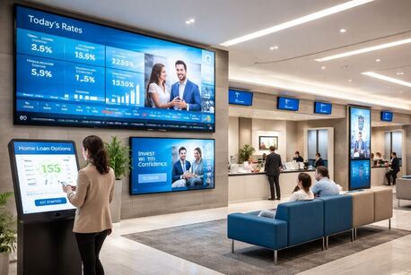 New Delhi, Business, Banks Digital Signage Solution In India | Streampurple AV Display Solutions