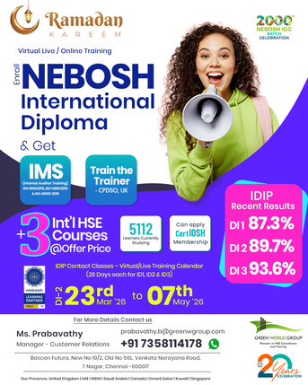 Coimbatore, Lessons Offered, NEBOSH IDIP Training In Coimbatore | Green World Group